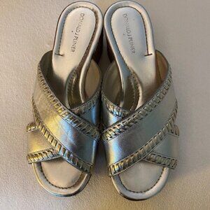 Silver wedge sandle 7.5